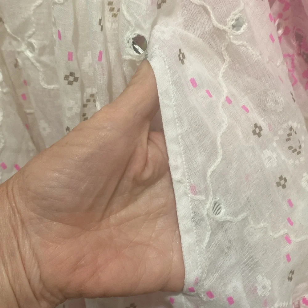 Juliet Dunn White Mini Dress with Pink Embroidery - Picture 5 of 9